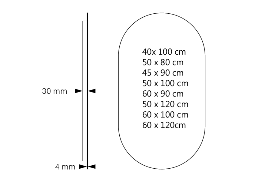 Espejo de baño con luz LED Denia Bruntec croquis 10