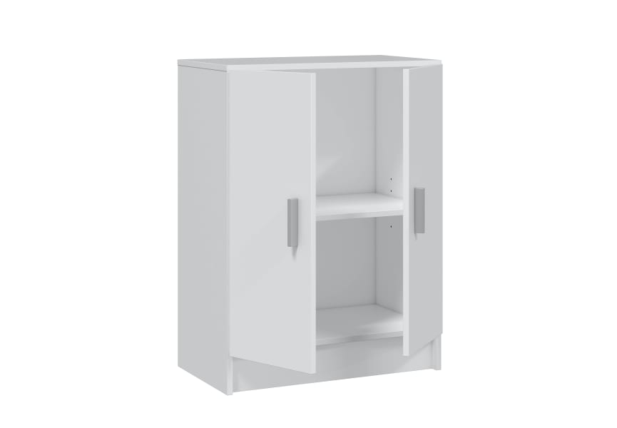 Mueble Armario Multiusos bajo 2 Puertas, Color Blanco, Medidas: 80 x 59 x  37 cm. Mueble