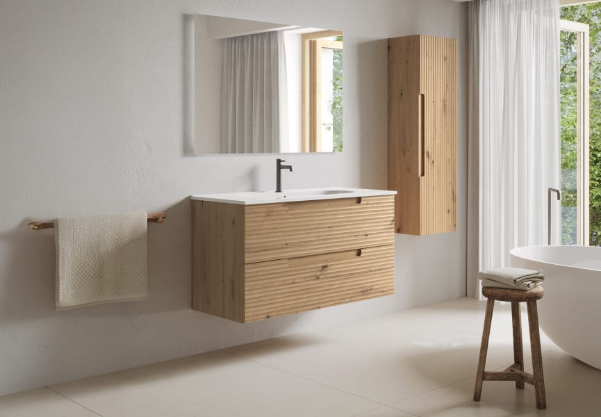 Conjunto mueble de baño Kyoto japandi Viso ambiente 6