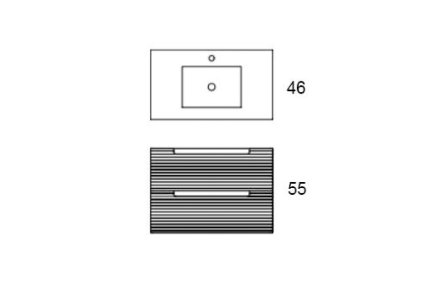 Conjunto mueble de baño Kyoto japandi Viso croquis 8