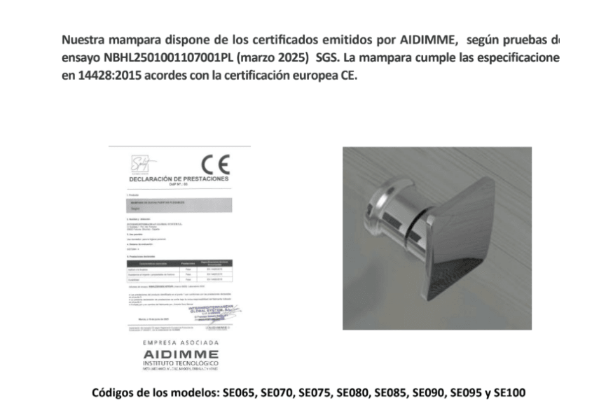 Mampara de ducha a medida Spacious Bruntec opción 4