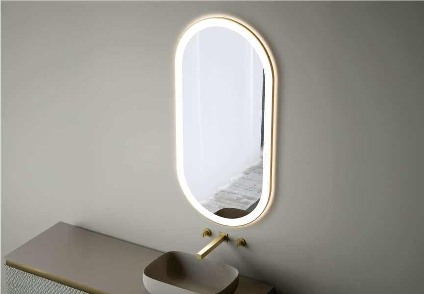 Espejo de baño con luz LED Zenit de Bruntec detalle 2