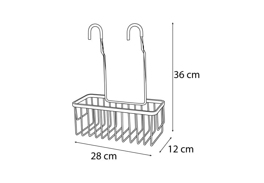 Estante de ducha 600 de Bruntec croquis 6