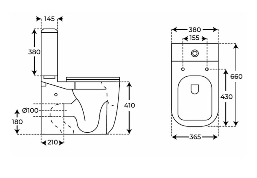 Inodoro compacto Zen Fossil Natura croquis 4
