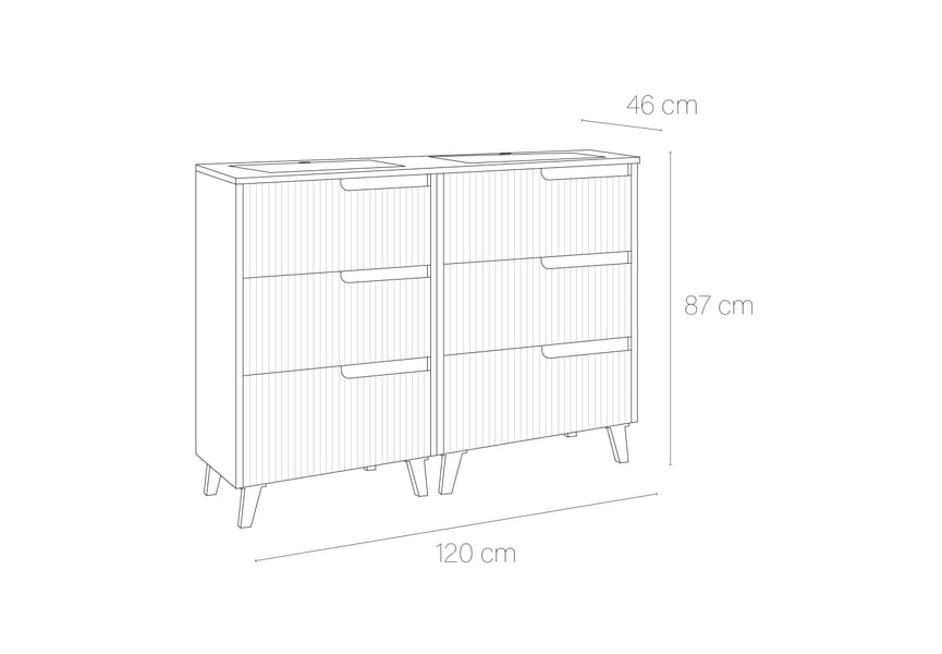Conjunto mueble de baño Zenia Bruntec croquis 4