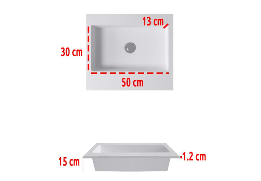 Lavabo suspendido Travat Bruntec Croquis 1