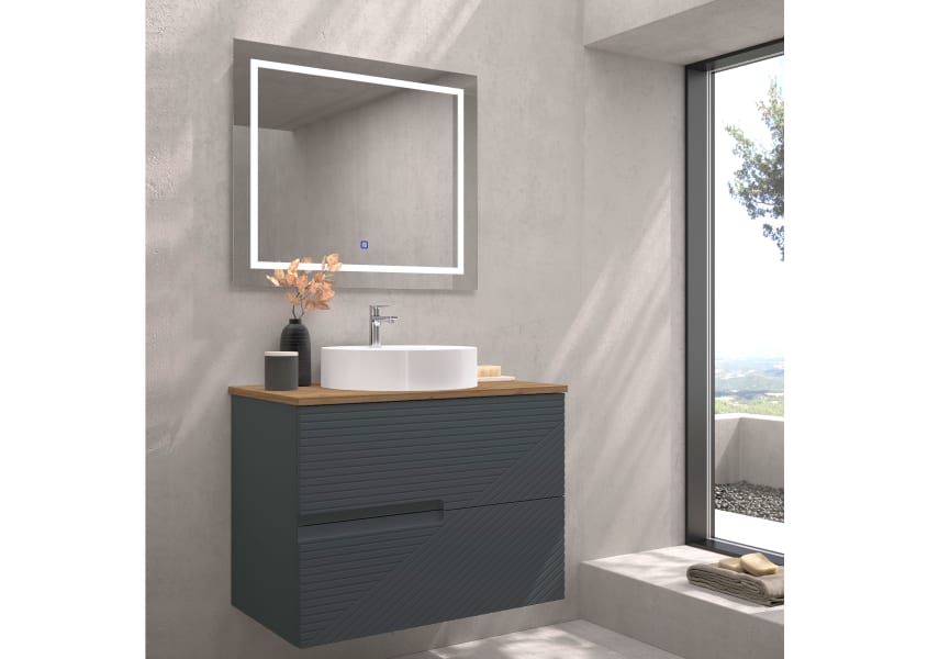 Mueble de baño con encimera de madera Limo Bruntec colores principal 5