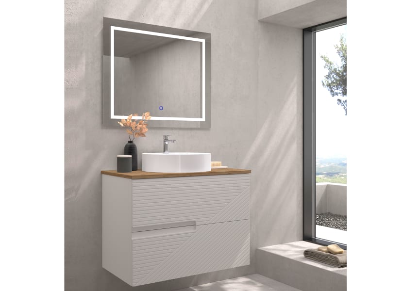 Mueble de baño con encimera de madera Limo Bruntec colores principal 2