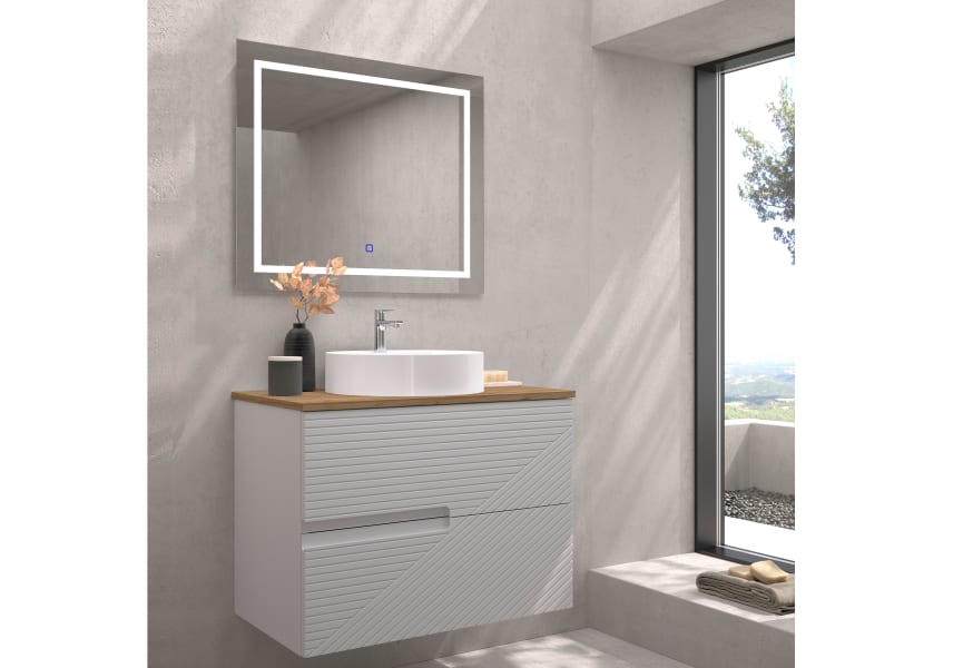 Mueble de baño con encimera de madera Limo Bruntec colores principal 3