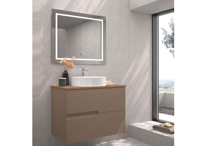 Mueble de baño con encimera de madera Limo Bruntec colores principal 4