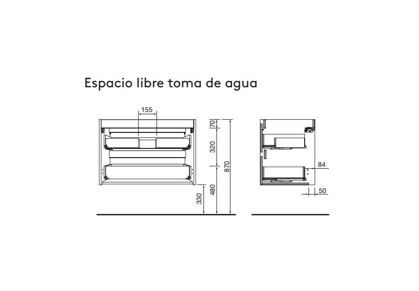 Conjunto mueble de baño Noja Salgar Croquis 12