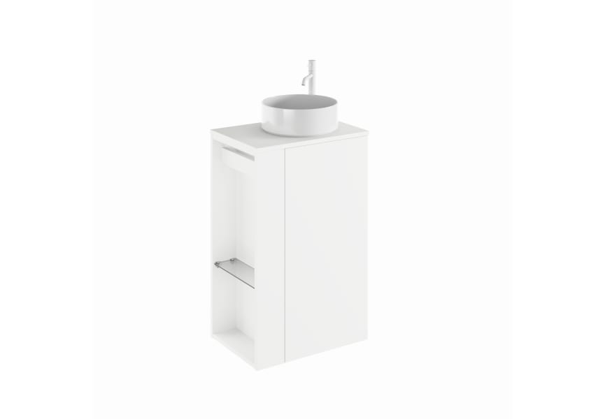 Mueble de baño Bassi Royo con encimera de madera a juego fondo reducido principal 8