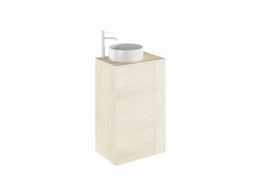 Mueble de baño Bassi Royo con encimera de madera a juego fondo reducido principal 7