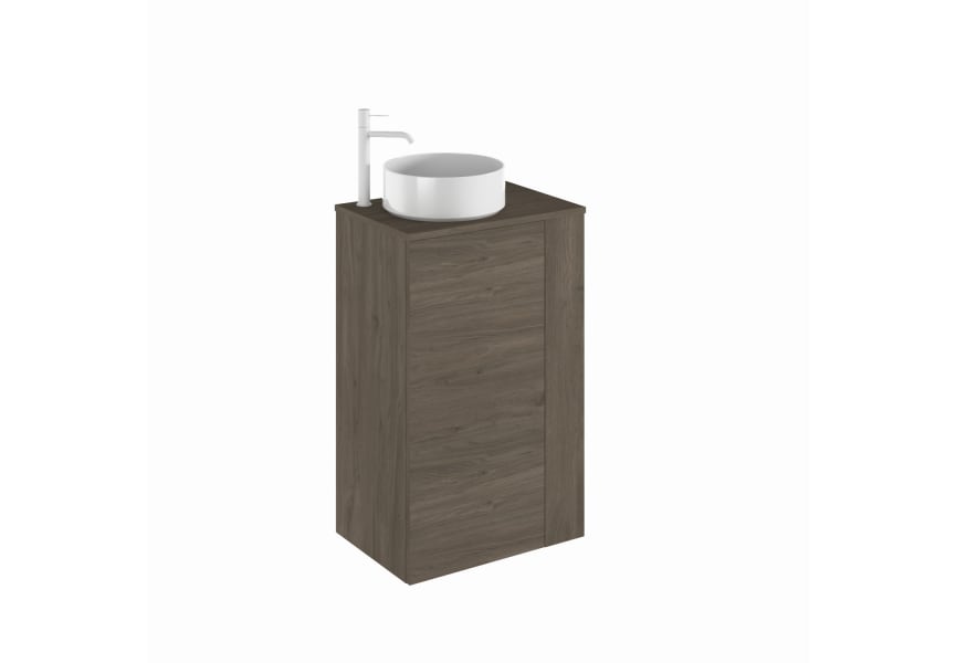 Mueble de baño Bassi Royo con encimera de madera a juego fondo reducido principal 3