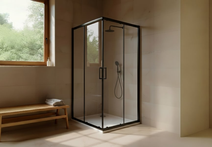 Mampara de ducha Sabik color negro Bruntec principal 0