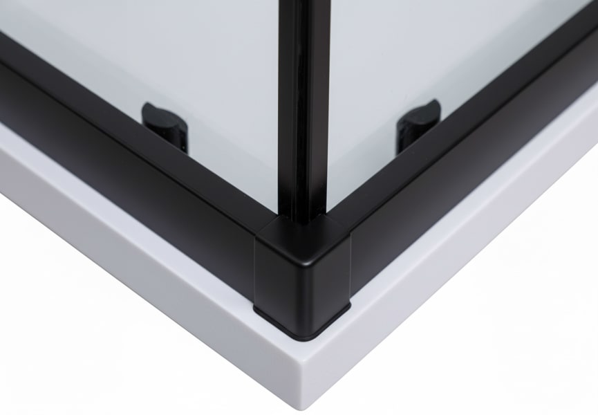 Mampara de ducha Sabik color negro Bruntec detalle 2