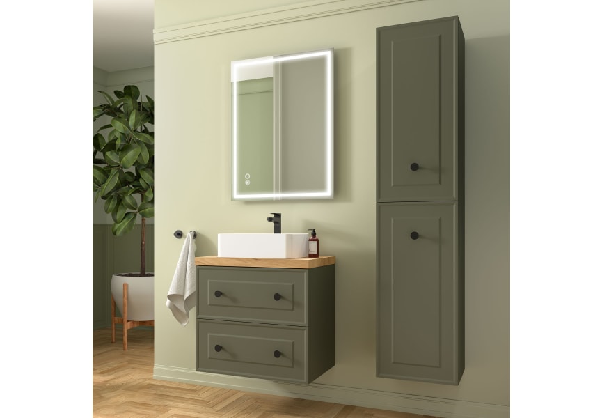 Mueble de baño con encimera de madera Renoir vintage Salgar ambiente 11