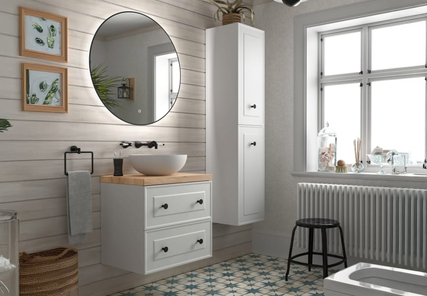 Mueble de baño con encimera de madera Renoir vintage Salgar principal 6