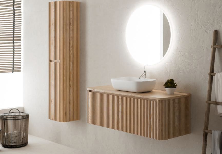 Mueble de baño con encimera de madera maciza Baviera Bruntec principal 2