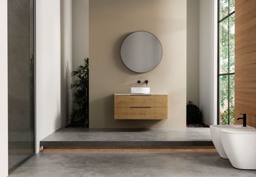 Mueble de baño con encimera de solid surface Soho Bruntec ambiente 6