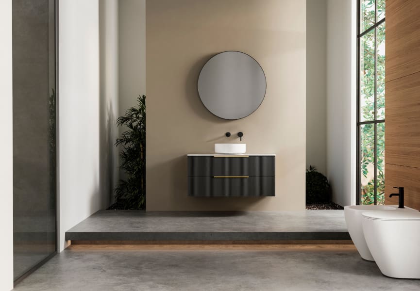 Mueble de baño con encimera de solid surface Soho Bruntec ambiente 9
