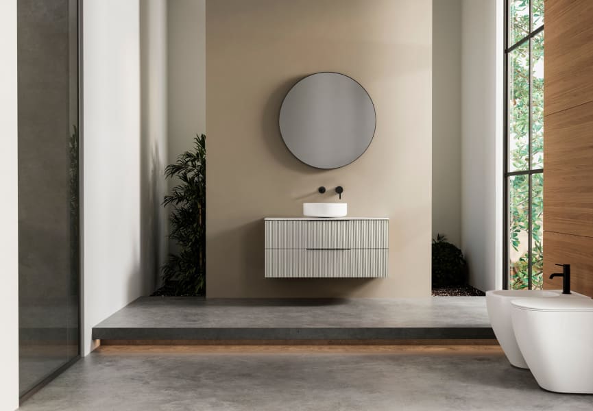 Mueble de baño con encimera de solid surface Soho Bruntec ambiente 8