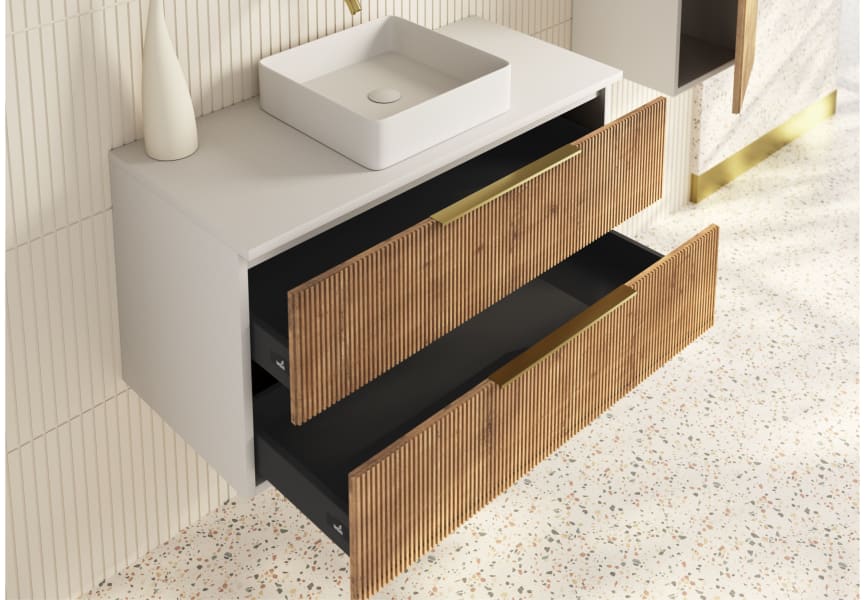 Mueble de baño con encimera de solid surface Soho Bruntec detalle 4