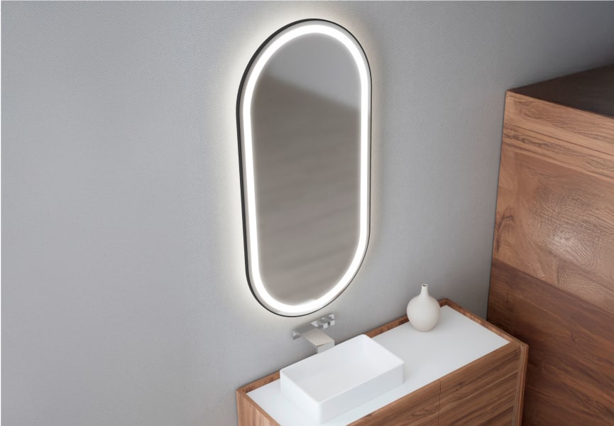 Espejo de baño con luz LED Aris de Bruntec detalle 1