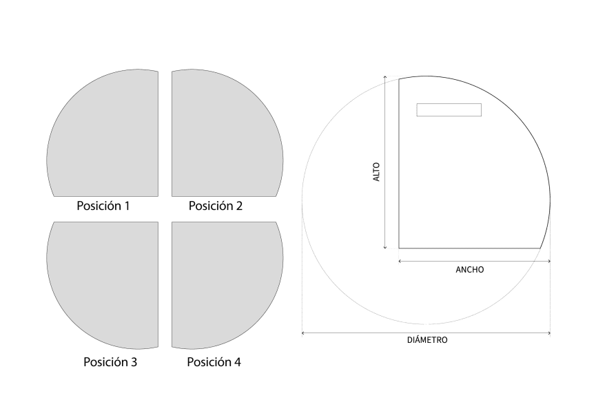 Espejo de baño con luz LED Ciro Bruntec croquis 2