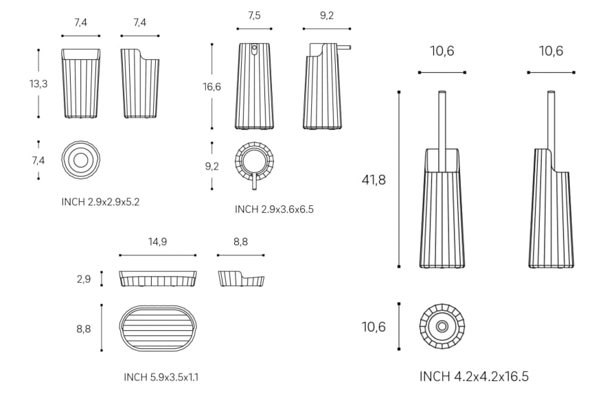 Conjunto de accesorios de baño L’Avenir de Cosmic croquis 8