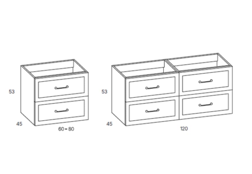 Conjunto de mueble de baño Dorme Bruntec croquis 9