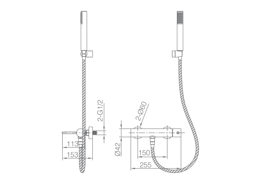 Grifo de ducha Monza de Imex croquis 11