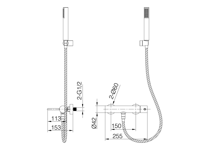 Grifo de ducha Monza de Imex croquis 12