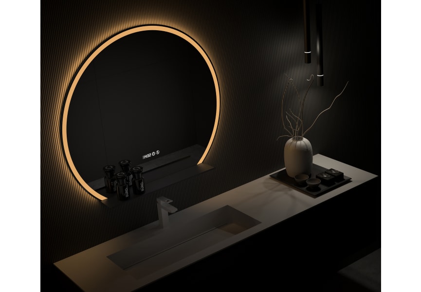 Espejo media luna con luz LED Crepúsculo de Eurobath principal 1