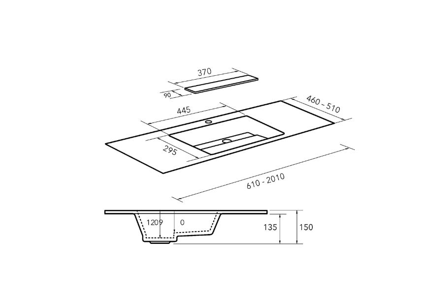 Lavabo encastrado Miami Bruntec croquis 1