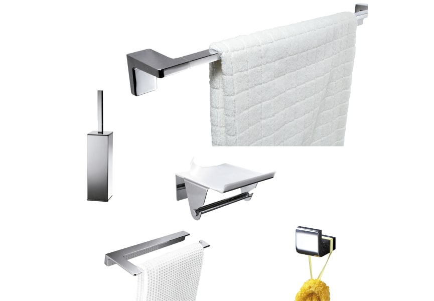 Conjunto accesorios de baño Architect cromo e inox brillo de