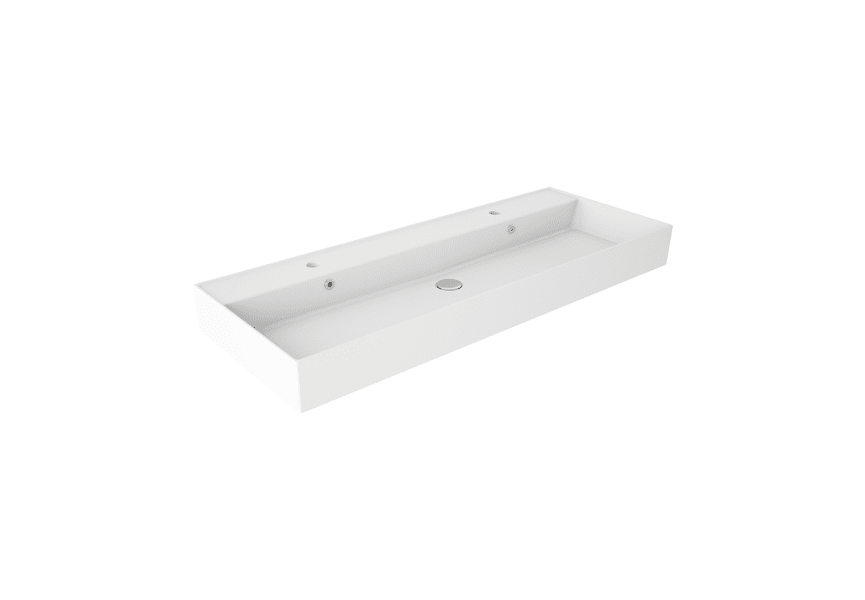 Lavabo encastrado para dos grifos de un seno 12 cm alto Lila Visobath principal 0
