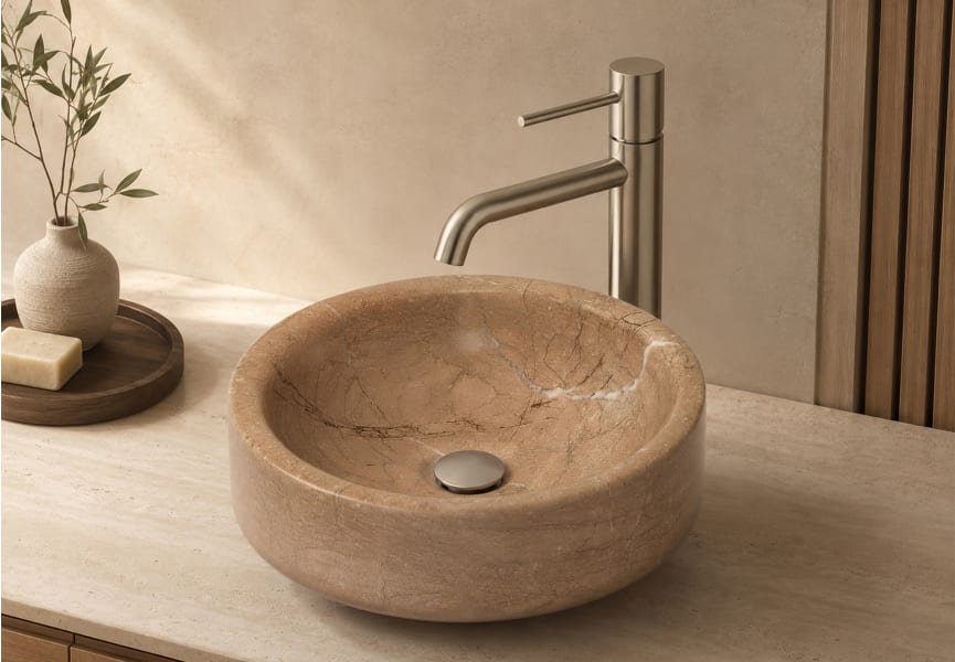Lavabo de mármol natural Navona Bruntec principal 0