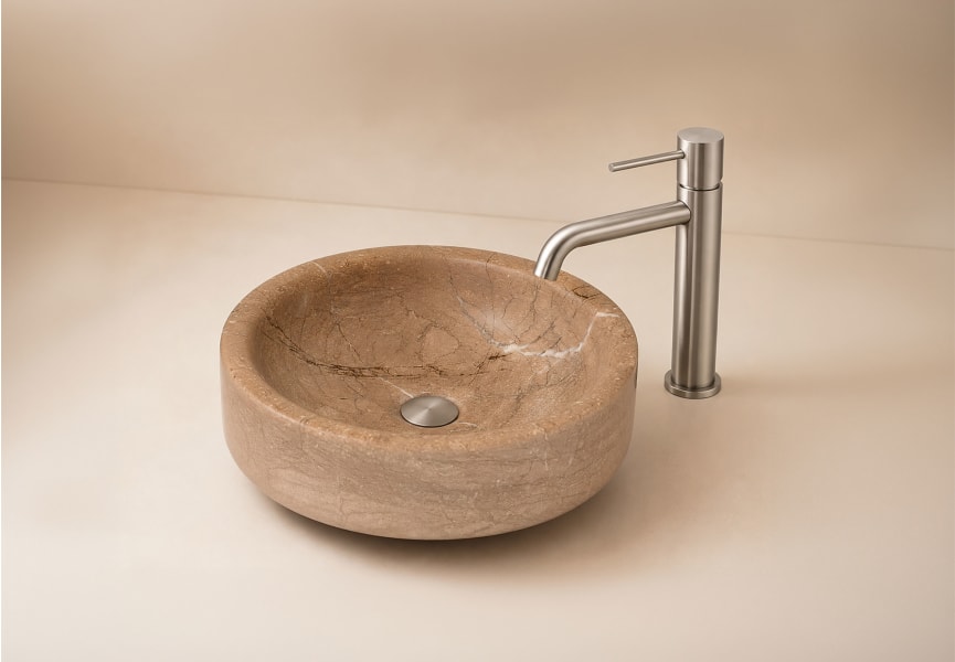 Lavabo de mármol natural Navona Bruntec ambiente 3