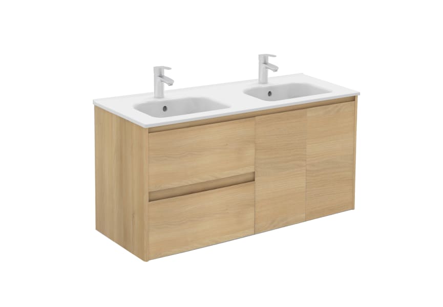 Mueble de baño MANILA a suelo 120 cm 3 cajones / 2 puertas con lavabo  ceramico ⋆ VAROBATH | Un baño increíble