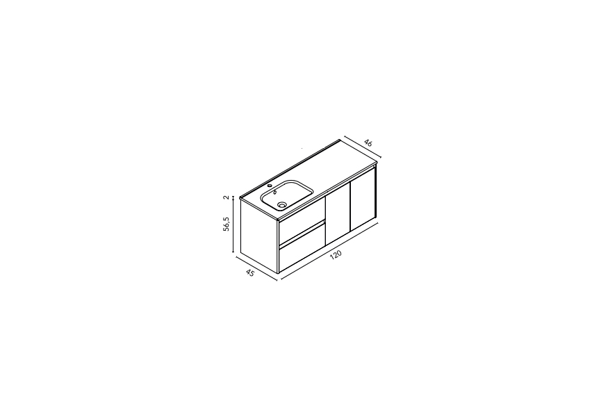 Conjunto mueble de baño Alfa Royo croquis 9