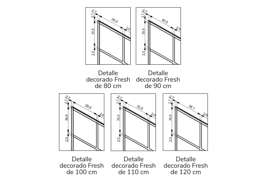 Mampara ducha fija 80 - 120 cm FRESH de Kassandra