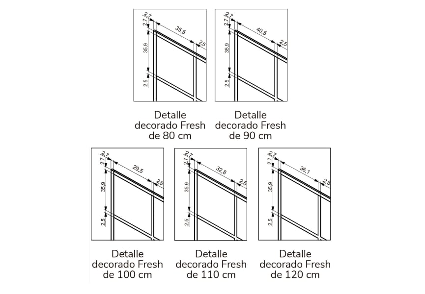 Mampara de ducha Fresh (FR103) Kassandra croquis 3