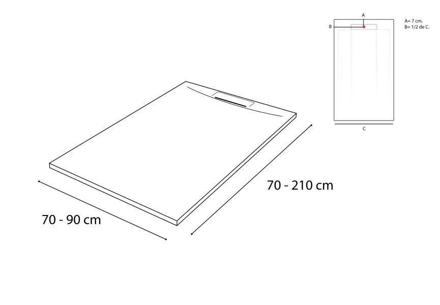 Platos de ducha de resina Square Bruntec croquis 23