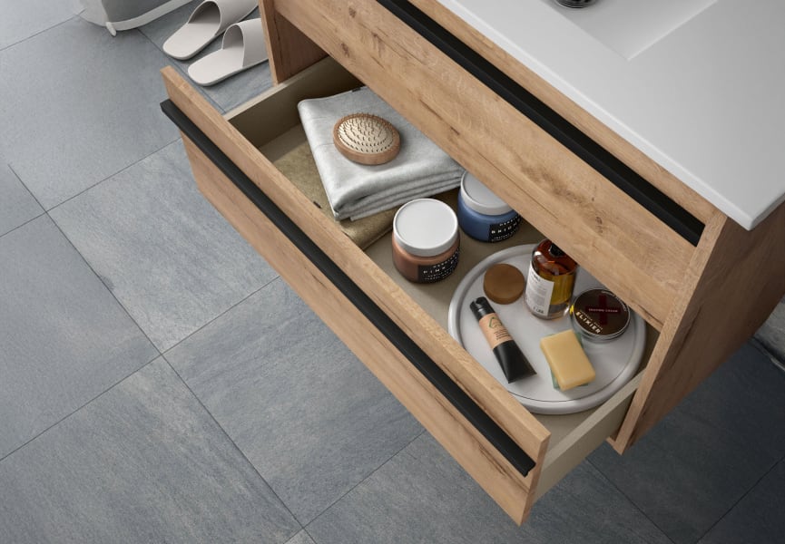 Mueble de baño con encimera de madera Attila Salgar detalle 9