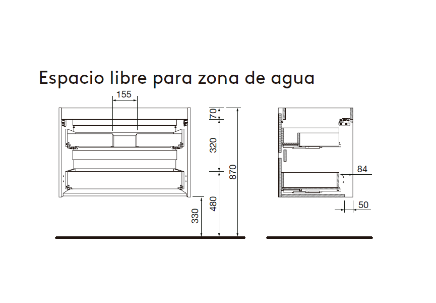 Mueble de baño con encimera de madera Attila Salgar croquis 37