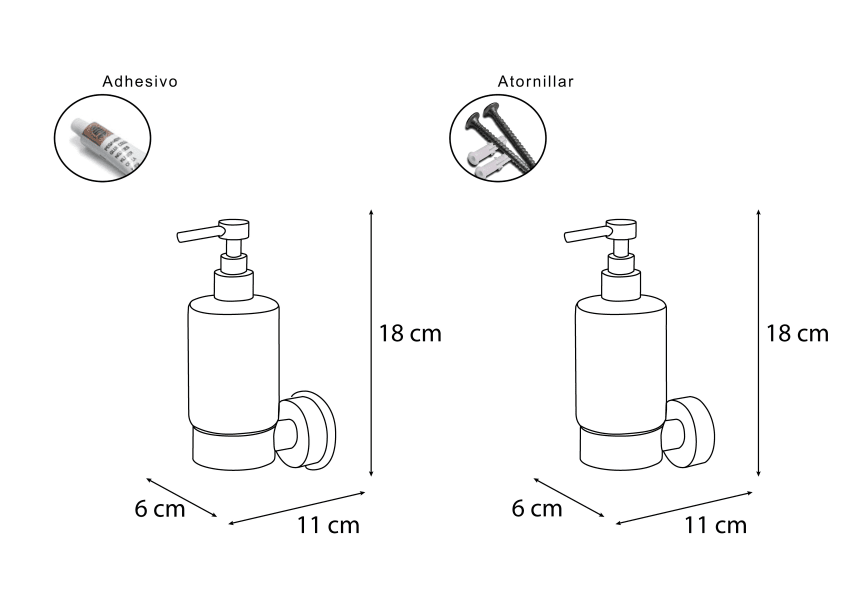 Dosificador de jabón Tau Mediterránea del baño croquis 1
