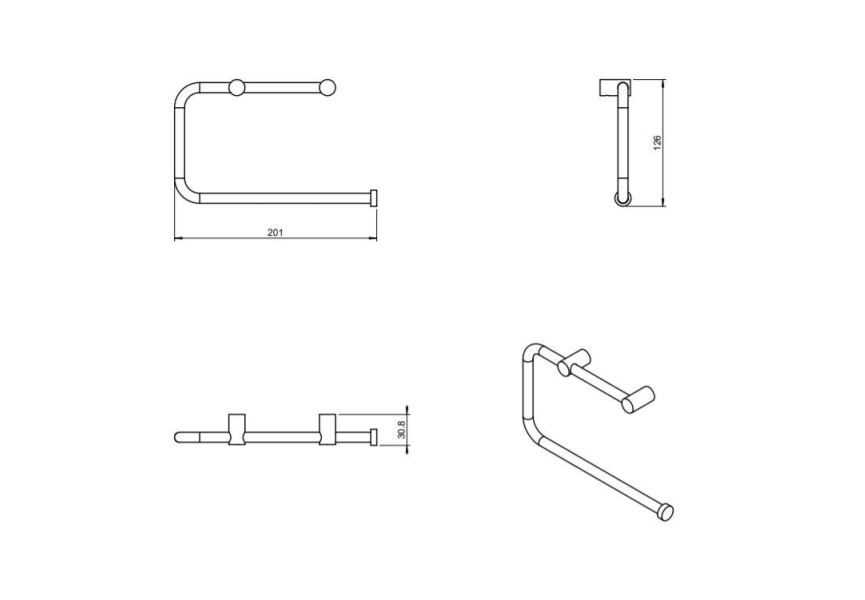 Toallero aro de baño Logic Cosmic croquis 5