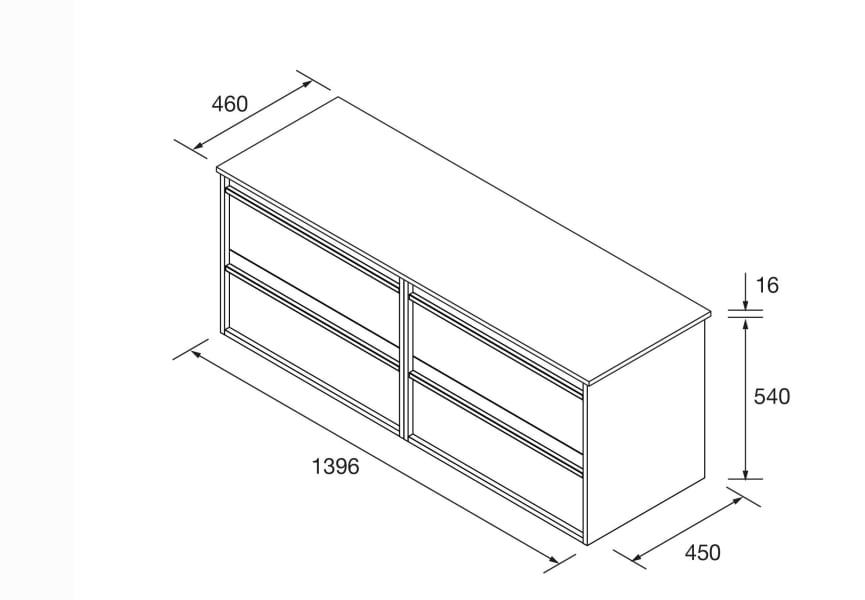 Mueble de baño con encimera de madera Attila Salgar croquis 8
