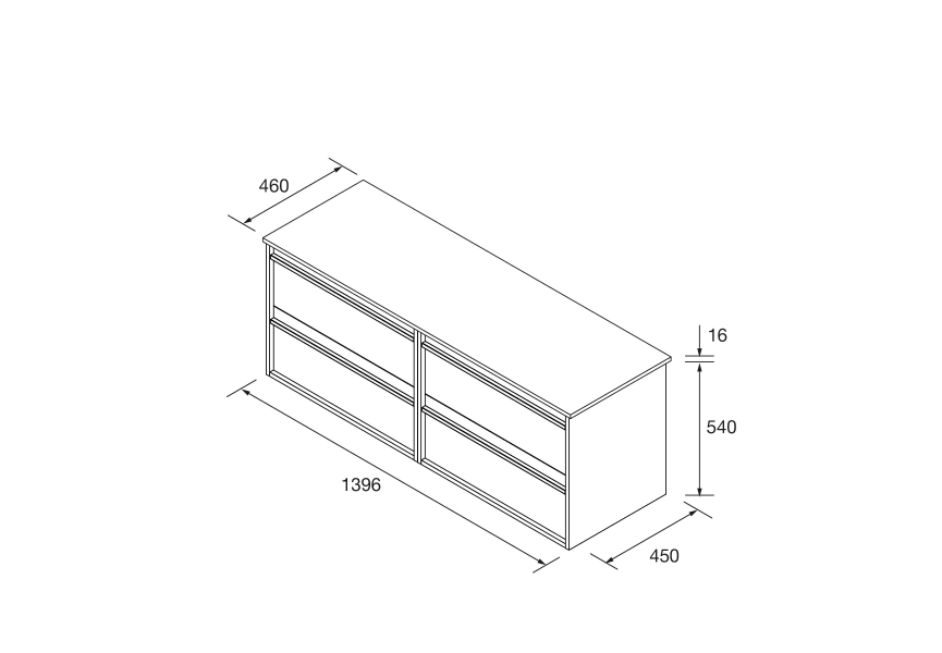 Mueble de baño con encimera de madera Attila Salgar croquis 8